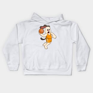 Dog at Basketball Sports Kids Hoodie